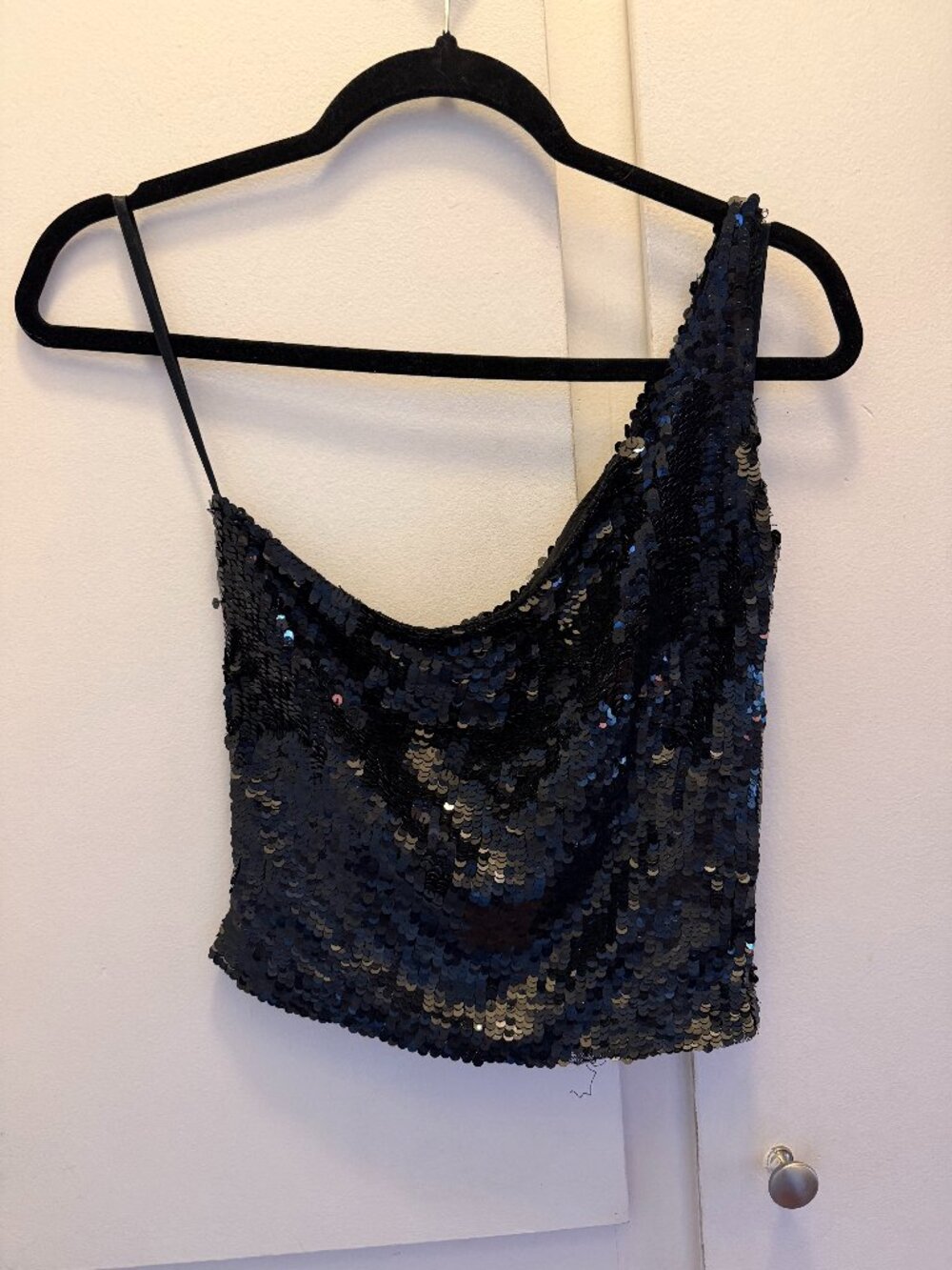 Vintage Blunauta Sequin One Shoulder Top